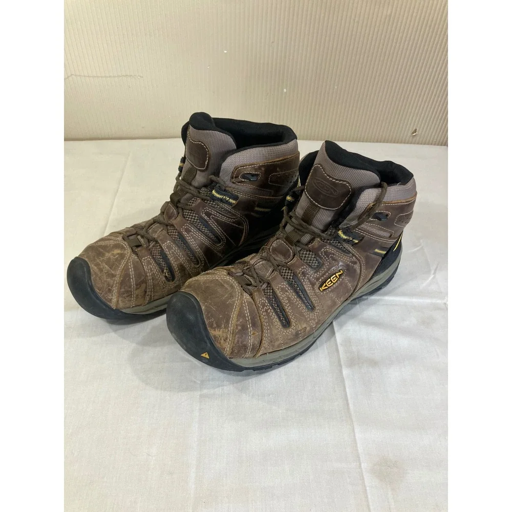 Keen Utility Flint II Mid Steel Toe Work Boots Mens 10.5 D Brown Leather 1023228